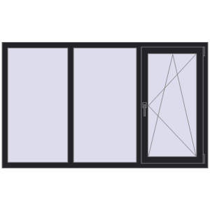 Купити Вікна 1800x1100 мм REHAU Brillant-Design BLACK_ULTI-MATT з двох сторін