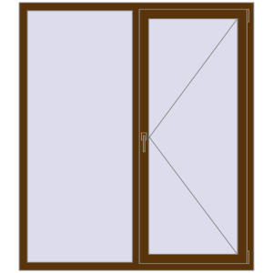 Купити Вікна 1450x1655 мм REHAU Euro 70 WALNUT з двох сторін