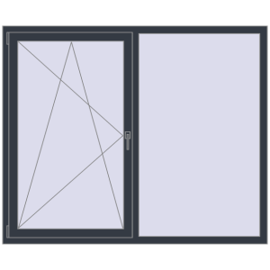 Купити Вікна 1750x1440 мм REHAU Euro 70 ANTHRACITE_GREY_STRUKTURAL з двох сторін
