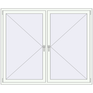 Металопластикове вікно 1800x1500 мм Двостулкове (комплектація: За замовчуванням). Вид зсередини Купити Вікна 1800x1500 мм REHAU Brillant-Design Білий (RAL 9016) з двох сторін