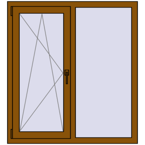Купити Вікна 1100x1200 мм REHAU Euro 60 GOLDEN OAK з двох сторін