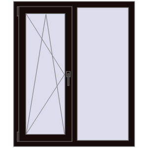 Купити Вікна 1000x1200 мм REHAU Euro 60 BLACK_BROWN з двох сторін