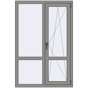 Купити Вікна 1000x1500 мм Altest Pony 375 RAL 9007 Grey aluminium з двох сторін