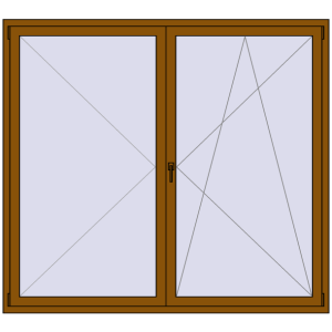 Купити Вікна 2000x1800 мм REHAU Euro 60 GOLDEN OAK з двох сторін