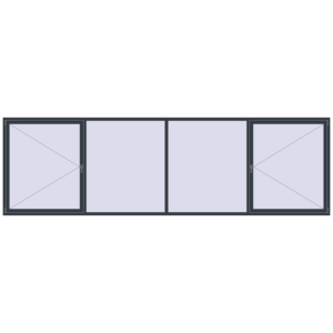 Купити Вікна 5000x1500 мм REHAU Euro 60 ANTHRACITE_GREY_STRUKTURAL з двох сторін