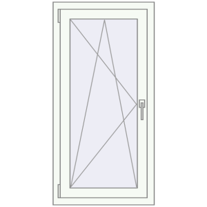 Металопластикове вікно 600x1200 мм Одностулкове (комплектація: За замовчуванням). Вид зсередини Купити Вікна 600x1200 мм REHAU Brillant-Design Білий (RAL 9016) з двох сторін