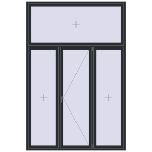 Купити Вікна 2000x3000 мм Altest Pony 375 RAL 9011 Graphite black з двох сторін