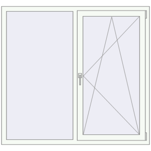 Металопластикове вікно 1460x1420 мм Двостулкове (комплектація: Базова). Вид зсередини Купити Вікна 1460x1420 мм REHAU Euro 70