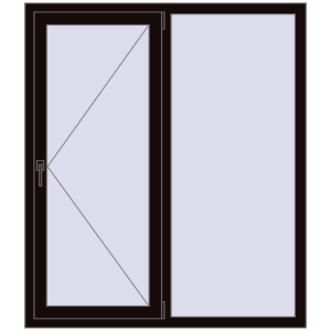 Купити Вікна 1300x1500 мм REHAU Euro 60 BLACK_BROWN з двох сторін