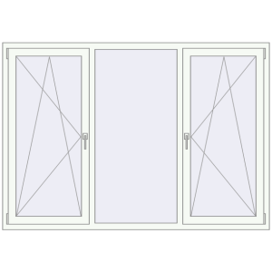 Металопластикове вікно 1999x1380 мм Тристулкове (комплектація: Оптимальна). Вид зсередини Купити Вікна 1999x1380 мм REHAU Euro 70