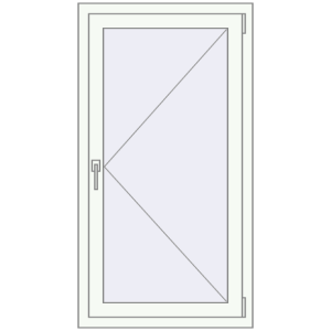 Металопластикове вікно 720x1280 мм Одностулкове (комплектація: Базова). Вид зсередини Купити Вікна 720x1280 мм REHAU Euro 70