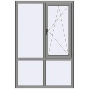 Купити Вікна 1200x1800 мм Altest Pony 375 RAL 9007 Grey aluminium з двох сторін