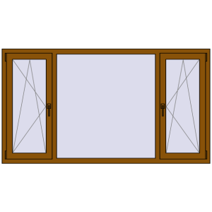 Купити Вікна 2000x1100 мм REHAU Euro 60 GOLDEN OAK з двох сторін