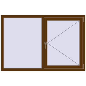 Купити Вікна 1500x1000 мм REHAU Euro 60 WALNUT з двох сторін