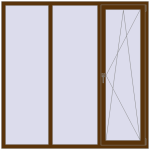 Купити Вікна 1800x1800 мм REHAU Euro 70 WALNUT з двох сторін