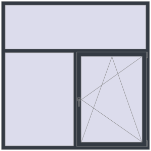 Металопластикове вікно 2000x2000 мм Двостулкове з фрамугою (комплектація: Преміум). Вид зсередини Купити Вікна 2000x2000 мм REHAU Euro 70