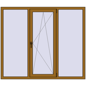 Купити Вікна 1720x1470 мм REHAU Euro 70 LIGHT_OAK з двох сторін