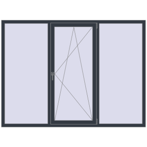 Купити Вікна 2160x1600 мм REHAU Euro 70 ANTHRACITE_GREY_STRUKTURAL з двох сторін