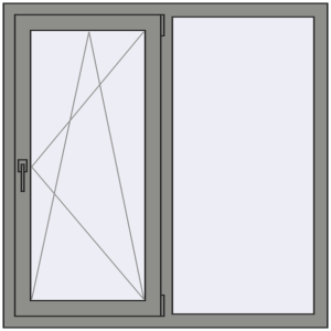 Купити Вікна 1200x1200 мм Altest Pony 375 RAL 9007 Grey aluminium з двох сторін