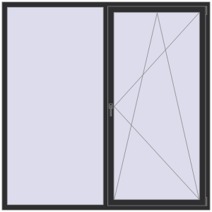 Купити Вікна 2000x2000 мм REHAU Euro 70 ANTHRACITE_GREY_GLATT з двох сторін