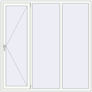 Купити Вікна 1800x1800 мм REHAU Euro 60 Білий (RAL 9016) з двох сторін