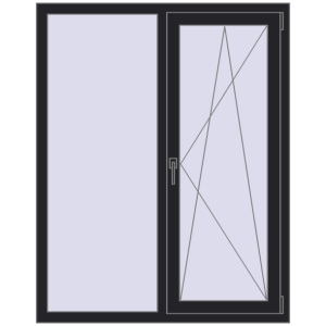 Купити Вікна 1150x1450 мм REHAU Euro 70 BLACK_ULTI-MATT з двох сторін