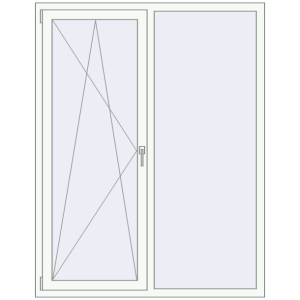 Металопластикове вікно 1350x1750 мм Двостулкове (комплектація: Преміум). Вид зсередини Купити Вікна 1350x1750 мм REHAU SYNEGO MD