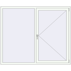 Металопластикове вікно 1800x1500 мм Двостулкове (комплектація: За замовчуванням). Вид зсередини Купити Вікна 1800x1500 мм REHAU Euro 70 Білий (RAL 9016) з двох сторін