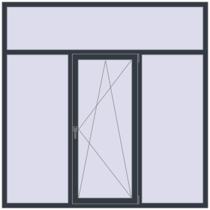 Купити Вікна 2050x2050 мм REHAU Euro 70 ANTHRACITE_GREY_STRUKTURAL з двох сторін