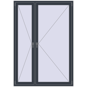 Купити Вікна 1400x2004 мм REHAU SYNEGO MD ANTHRACITE_GREY_STRUKTURAL з двох сторін