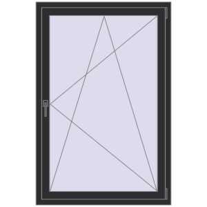 Купити Вікна 1000x1500 мм REHAU Euro 60 ANTHRACITE_GREY_GLATT з двох сторін