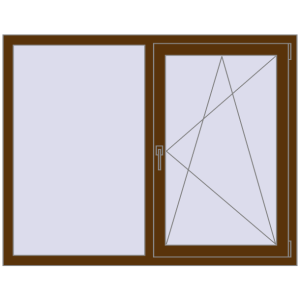 Купити Вікна 1440x1130 мм REHAU Euro 70 WALNUT з двох сторін