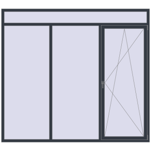 Купити Вікна 2580x2320 мм REHAU Euro 70 ANTHRACITE_GREY_STRUKTURAL з двох сторін