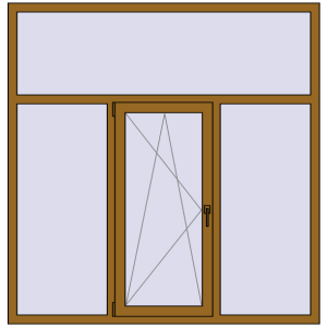 Металопластикове вікно 1750x1800 мм Тристулкове з фрамугою (комплектація: Преміум). Вид зсередини Купити Вікна 1750x1800 мм REHAU Euro 70