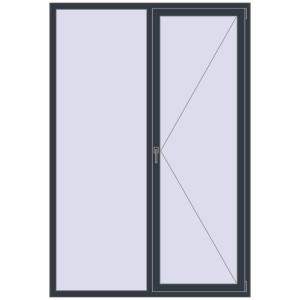 Купити Вікна 1500x2200 мм REHAU Euro 70 ANTHRACITE_GREY_STRUKTURAL з двох сторін