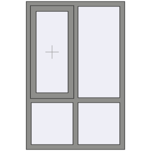 Купити Вікна 1000x1500 мм Altest Pony 375 RAL 9007 Grey aluminium з двох сторін