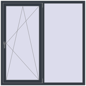 Купити Вікна 1600x1600 мм REHAU SYNEGO MD ANTHRACITE_GREY_STRUKTURAL з двох сторін