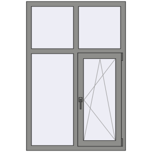 Купити Вікна 1000x1500 мм Altest Pony 375 RAL 9007 Grey aluminium з двох сторін