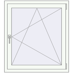 Металопластикове вікно 900x1000 мм Одностулкове (комплектація: Базова). Вид зсередини Купити Вікна 900x1000 мм REHAU SYNEGO MD Білий (RAL 9016) з двох сторін