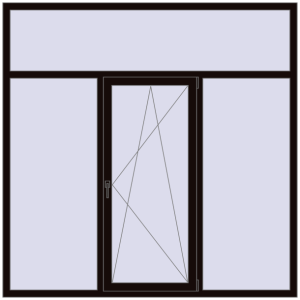 Купити Вікна 2050x2050 мм REHAU Euro 70 BLACK_BROWN з двох сторін