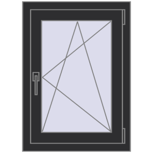Купити Вікна 570x790 мм REHAU Euro 60 ANTHRACITE_GREY_GLATT з двох сторін