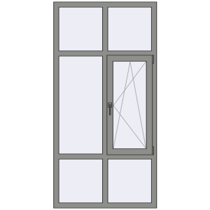 Купити Вікна 1000x2000 мм Altest Pony 375 RAL 9007 Grey aluminium з двох сторін