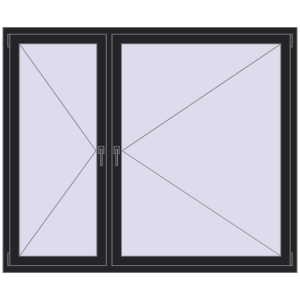 Купити Вікна 1800x1500 мм REHAU SYNEGO MD BLACK_ULTI-MATT з двох сторін