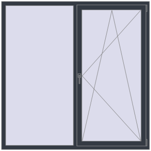 Купити Вікна 1750x1750 мм REHAU Euro 70 ANTHRACITE_GREY_STRUKTURAL з двох сторін