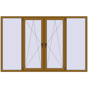 Купити Вікна 2500x1600 мм REHAU Euro 70 LIGHT_OAK з двох сторін