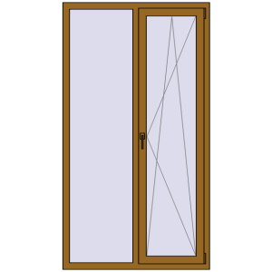 Купити Вікна 1100x2000 мм REHAU Euro 70 LIGHT_OAK з двох сторін