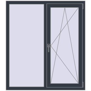 Купити Вікна 1200x1350 мм REHAU Euro 70 ANTHRACITE_GREY_STRUKTURAL з двох сторін