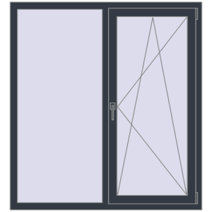 Купити Вікна 1320x1440 мм REHAU Euro 70 ANTHRACITE_GREY_STRUKTURAL з двох сторін