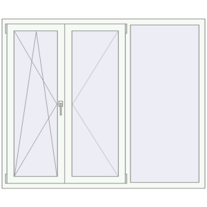 Купити Вікна 1700x1420 мм REHAU Brillant-Design Білий (RAL 9016) з двох сторін