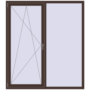 Купити Вікна 1600x1800 мм Altest Pony 375 RAL 8017 Chocolate brown з двох сторін